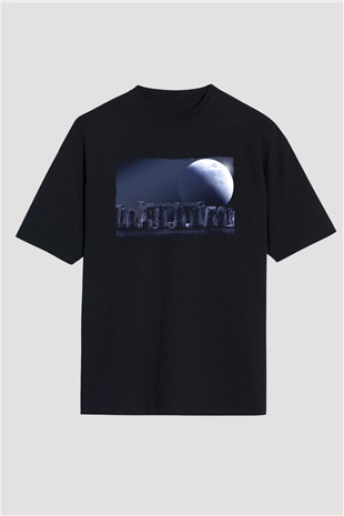 Stonehenge Siyah Oversize Tişört Oversize T-shirt - TişörtFabrikası