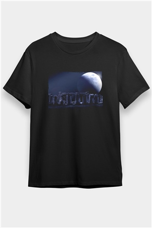 Stonehenge Siyah Unisex Tişört T-Shirt - TişörtFabrikası