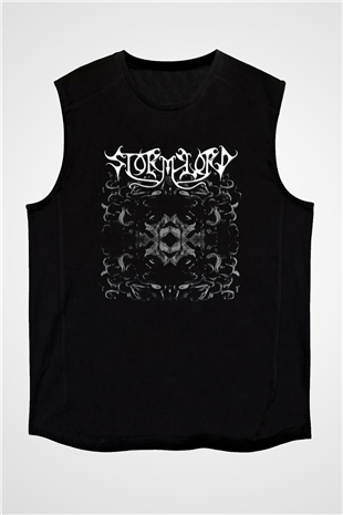 Stormlord Baskılı Unisex Siyah Kolsuz Tişört - Tshirt