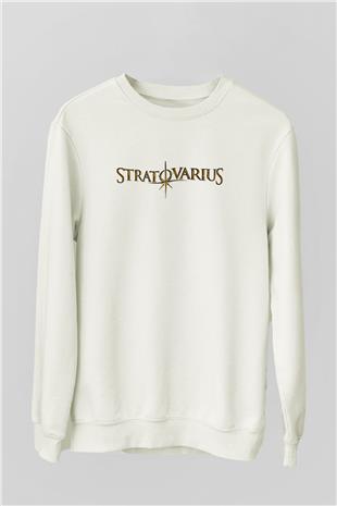 Stratovarius Baskılı Beyaz Unisex Sweatshirt