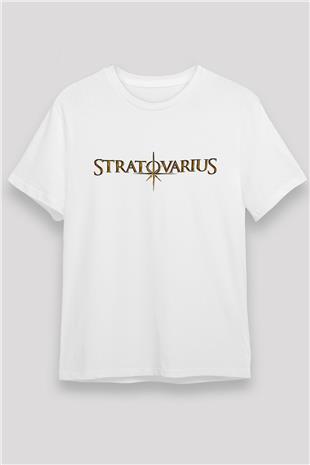 Stratovarius Baskılı Unisex Beyaz Tişört - Tshirt