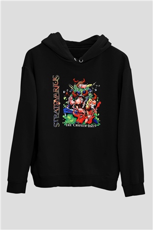 Stratovarius Baskılı Unisex Siyah Kapüşonlu Sweatshirt