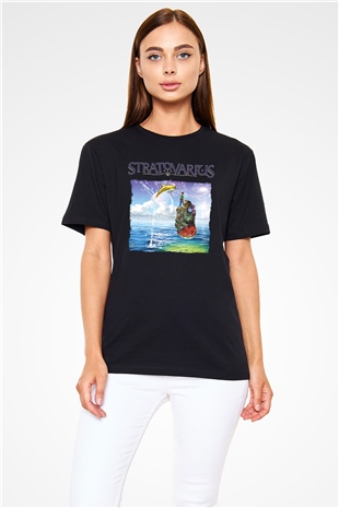 Stratovarius Baskılı Unisex Siyah Tişört - Tshirt