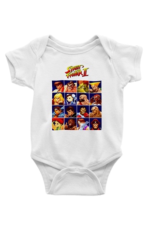 Street Fighter Beyaz Bebek Body - Zıbın