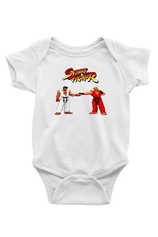 Street Fighter Beyaz Bebek Body - Zıbın