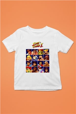 Street Fighter Beyaz Unisex  Çocuk Tişört