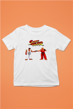Street Fighter Beyaz Unisex  Çocuk Tişört