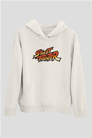 Street Fighter Beyaz Unisex Hoodie