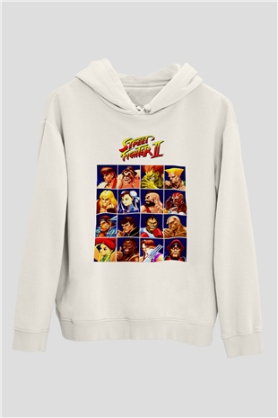 Street Fighter Beyaz Unisex Hoodie