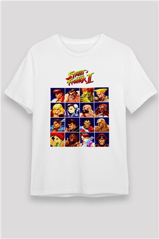 Street Fighter Beyaz Unisex Tişört