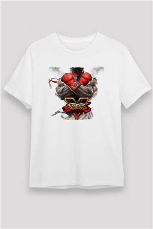 Street Fighter Beyaz Unisex Tişört T-Shirt