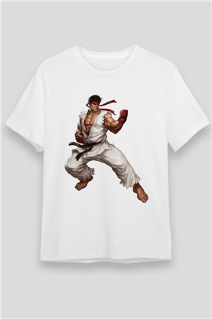 Street Fighter Beyaz Unisex Tişört T-Shirt