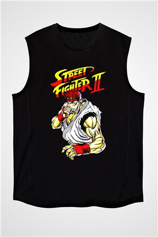 Street Fighter Siyah Unisex  Kolsuz Tişört
