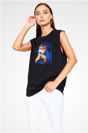 Street Fighter Siyah Unisex Kolsuz Tişört