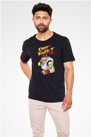 Street Fighter Siyah Unisex Tişört