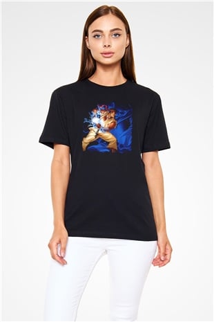 Street Fighter Siyah Unisex Tişört T-Shirt