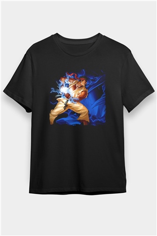 Street Fighter Siyah Unisex Tişört T-Shirt