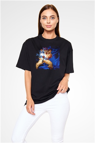 Street Fighter Siyah Oversize Tişört Oversize T-shirt