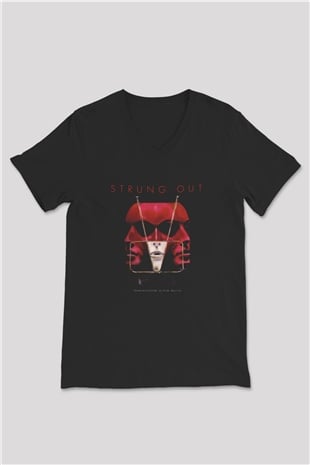 Strung Out Siyah Unisex-Fabrikası V Yaka Tişört