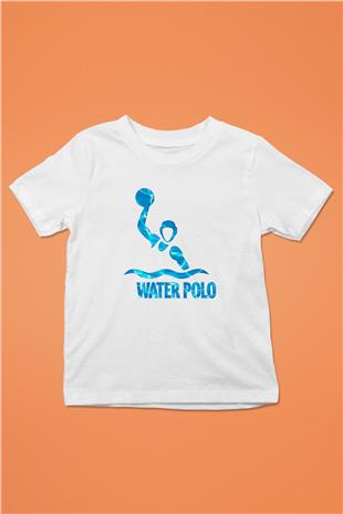 Su Topu Baskılı Unisex Beyaz Çocuk Tişört - Tshirt