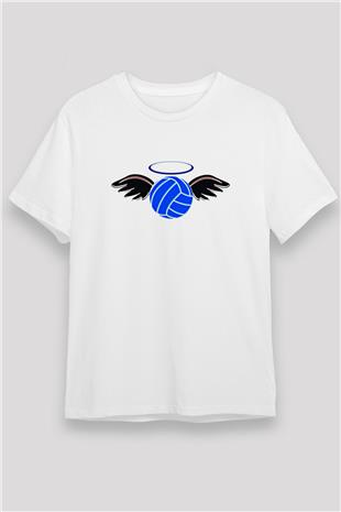 Su Topu Baskılı Unisex Beyaz Tişört - Tshirt