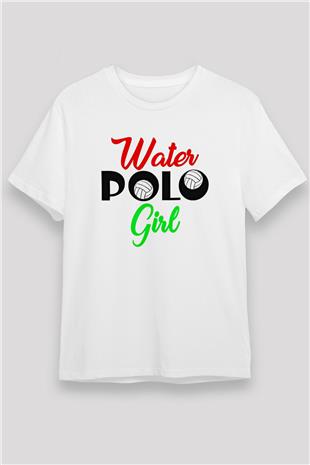 Su Topu Baskılı Unisex Beyaz Tişört - Tshirt