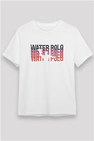 Su Topu Baskılı Unisex Beyaz Tişört - Tshirt