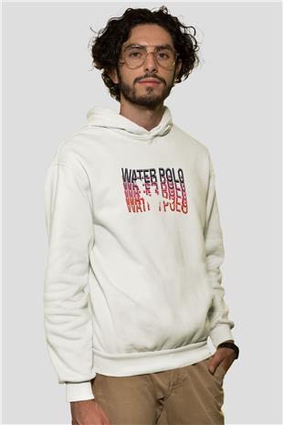 Su Topu Baskılı Unisex Ekru Hoodie