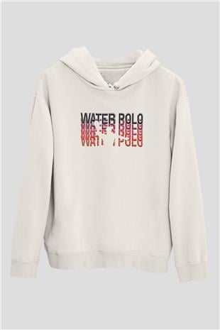 Su Topu Baskılı Unisex Ekru Hoodie