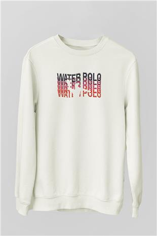 Su Topu Baskılı Unisex Ekru Sweatshirt