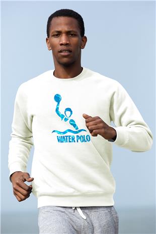Su Topu Baskılı Unisex Ekru Sweatshirt