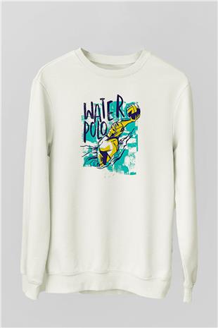 Su Topu Baskılı Unisex Ekru Sweatshirt