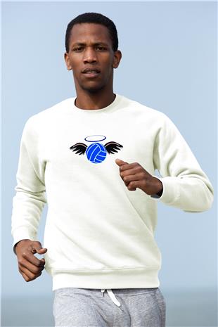 Su Topu Baskılı Unisex Ekru Sweatshirt