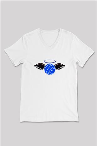 Su Topu Baskılı Unisex V Yaka Tişört - Tshirt