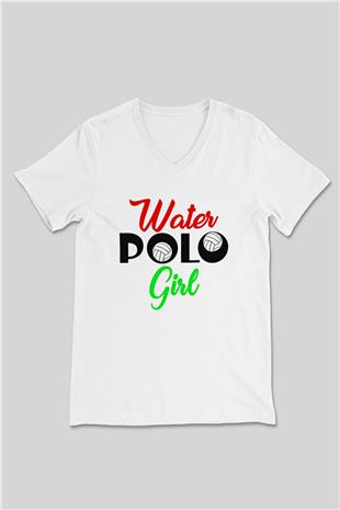 Su Topu Baskılı Unisex V Yaka Tişört - Tshirt