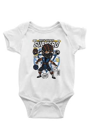 Sub Zero Baskılı Unisex Beyaz Bebek Body - Zıbın
