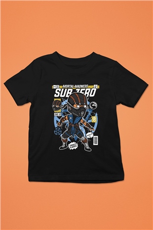 Subzero Baskılı Unisex Siyah Çocuk Tişört