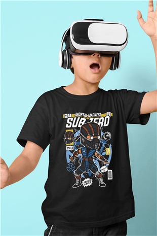 Subzero Baskılı Unisex Siyah Çocuk Tişört
