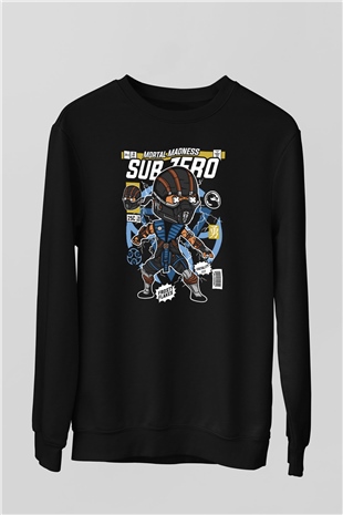 Subzero Baskılı Unisex Siyah Sweatshirt