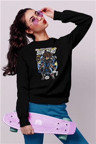 Subzero Baskılı Unisex Siyah Sweatshirt