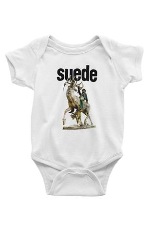Suede Baskılı Beyaz Unisex Bebek Body - Zıbın