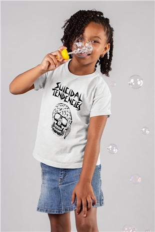 Suicidal Tendencies Baskılı Beyaz Unisex Çocuk Tişört