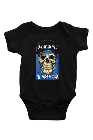 Suicidal Tendencies Baskılı Siyah Bebek Body - Zıbın