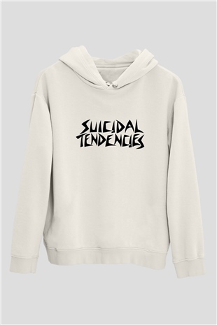 Suicidal Tendencies Beyaz Unisex Kapşonlu Sweatshirt