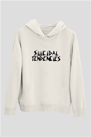 Suicidal Tendencies Beyaz Unisex Kapşonlu Sweatshirt