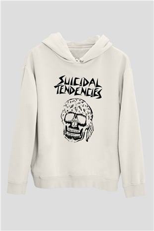 Suicidal Tendencies Beyaz Unisex Kapşonlu Sweatshirt