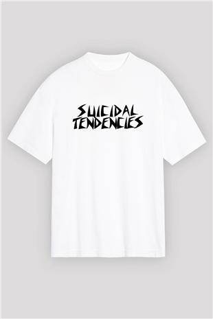 Suicidal Tendencies Beyaz Unisex Oversize Tişört T-Shirt - Oversize Tişört Fabrikası