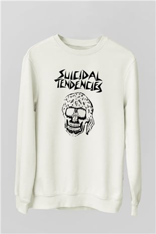 Suicidal Tendencies Beyaz Unisex Sweatshirt