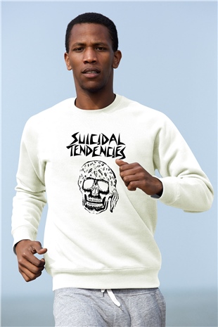 Suicidal Tendencies Beyaz Unisex Sweatshirt
