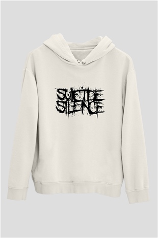 Suicide Silence Beyaz Unisex Kapşonlu Sweatshirt